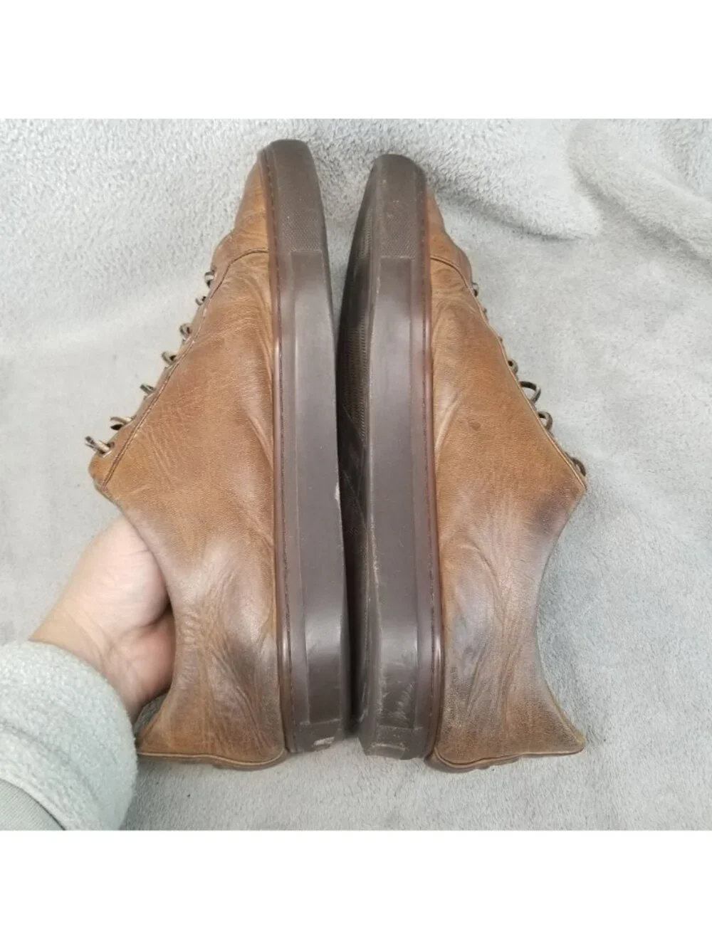 Thursday Shoes Mens Size 13 Brown Leather Lace Up Sneakers *Read*